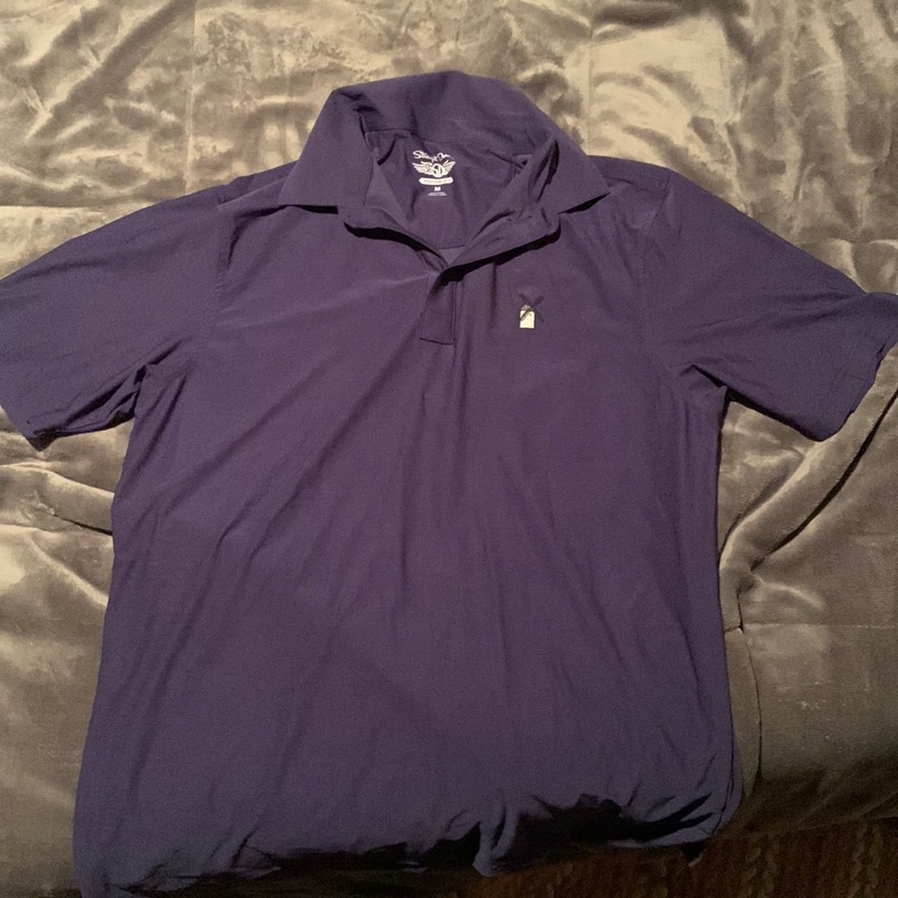Straight down performance size medium, golf shirt, purple
